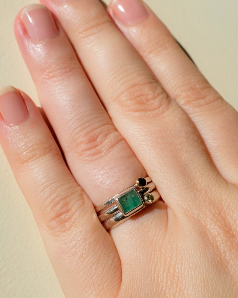 Image of Emerald Stacking Ring II Size 8