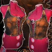 Image 1 of Distressed denim top size S