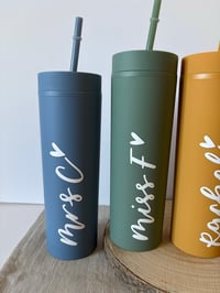 Image 7 of 16oz Personalised Handlettered Skinny Tumblers 