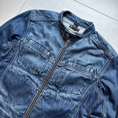 Image of 2000s Diesel Denim Biker Jacket, Size Medium