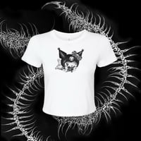 Laying Kuromi Baby Tee (White) Pre Orer*