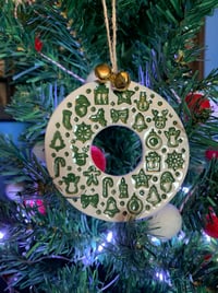 Image 7 of Ceramic Christmas Wreath with Bells (Seconds)
