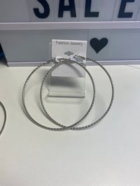 Large shiny Silver Hoops 