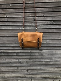 Image 4 of Satchel made in oiled leather with adjustable shoulderstrap UNISEX