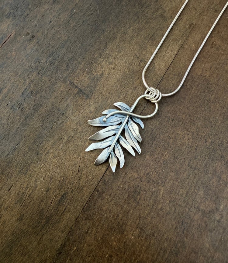 Image of Sterling Abstract Fern Necklace