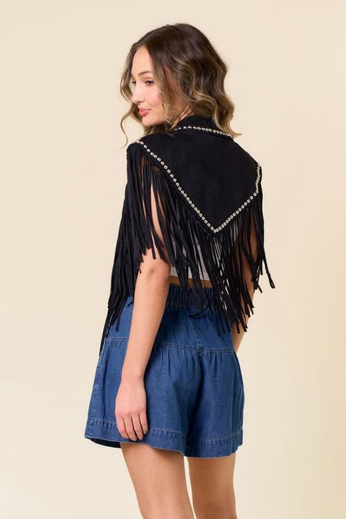 Image of BLACK STUDDED SHRUG
