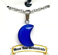 Image 2 of Blue Catseye Moon Necklace