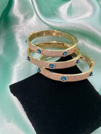 Image 3 of Gold Evil Eye Bangle 