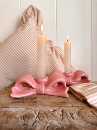 Pretty Pink Bow Candle Holders ( set of 2 )