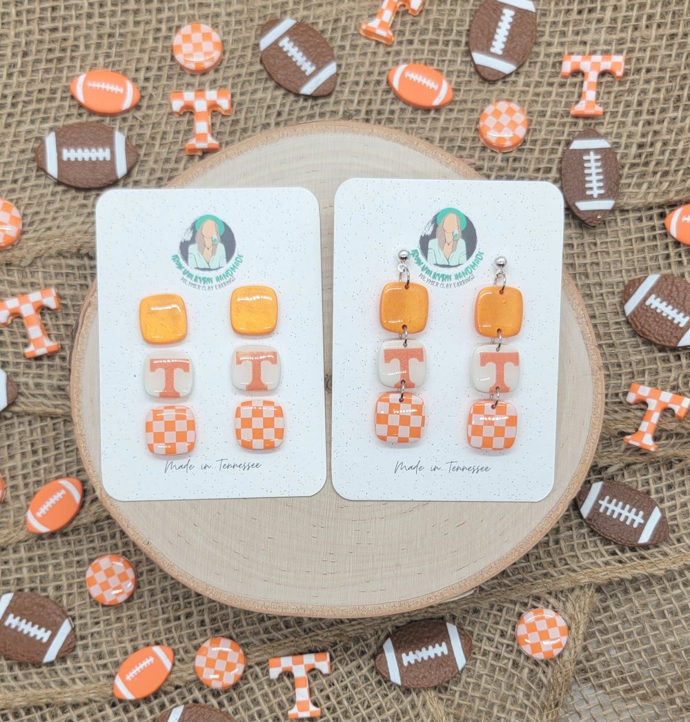 Image of Orange + White Shimmery Dangle 