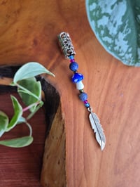 Image 1 of Feather Dangle Bead with Sodalite