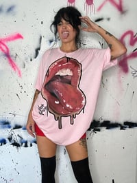 Image 4 of “MIND YOUR MOUTH” CUSTOM PAINTED T-SHIRT XL