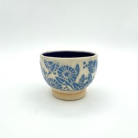 Image 1 of mini bowl, copenhagen blue daisies