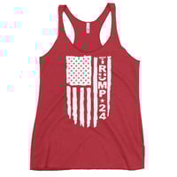 Image 4 of Trump 24 White Flag - Women's Racerback Tank