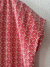 RED BRODERIE ANGLAISE SHORT KAFTAN