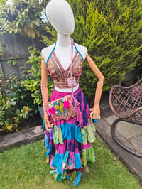 Image 2 of Wanderlust maxi skirt / bandeau dress -pink rainbows 6-12