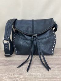 Image 1 of The Sak black leather crossbody messenger handbag 