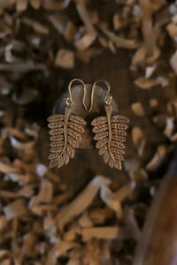 Image 5 of Forest Fern leaf Earrings ~