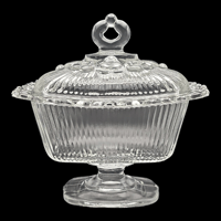 Image 1 of Indiana Glass Open Lace Rim Rectangular Butter/Candy Dish