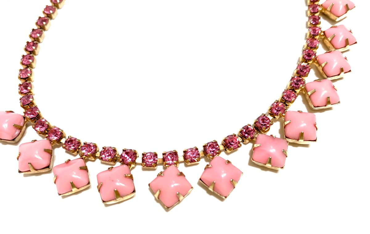 Image of Vintage Pink Rhinestone Necklace