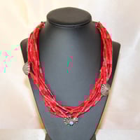 Image 1 of 8 Strand Italian Coral Necklace
