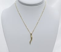 Image 1 of Gold Italian Horn Necklace 