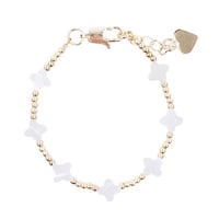 Image 1 of Gold Filled Beaded Clover Baby Bracelet 
