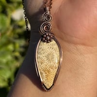 Image 1 of Fossil Coral Flower Pendant 🌼💛