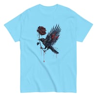 Image 1 of Unisex classic tee, Gothic Raven With Bleeding Red Rose Mystical Tee