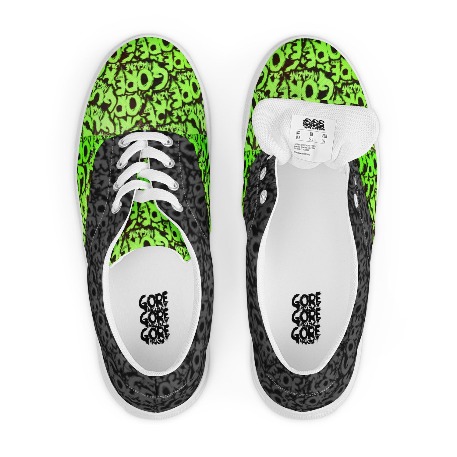 Image of Gore Noir Women’s lace-up canvas shoes Green Black