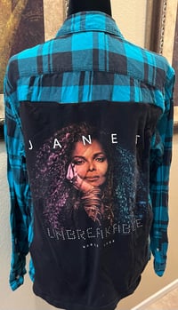 Vintage Blue/BlackFlannel Shirt Janet Jackson