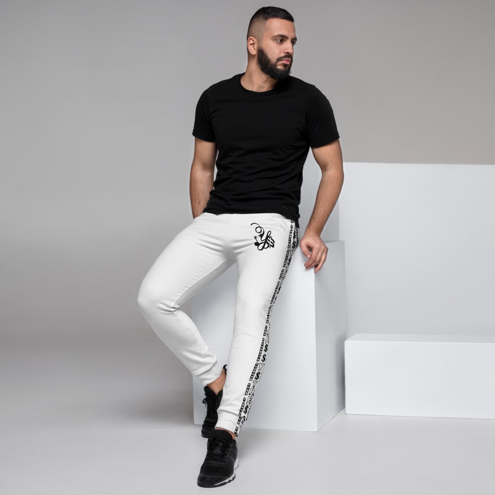 Image of YStress Exclusive White on White and Black Men's Joggers (2)