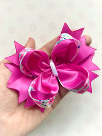 Hot Pink Floral Hair Bow
