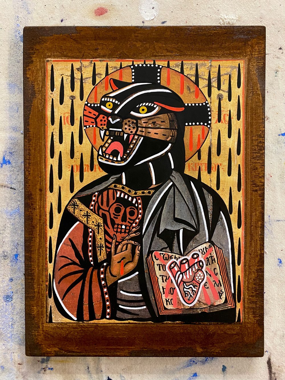 Panther Christ / Acrylic on Wood 