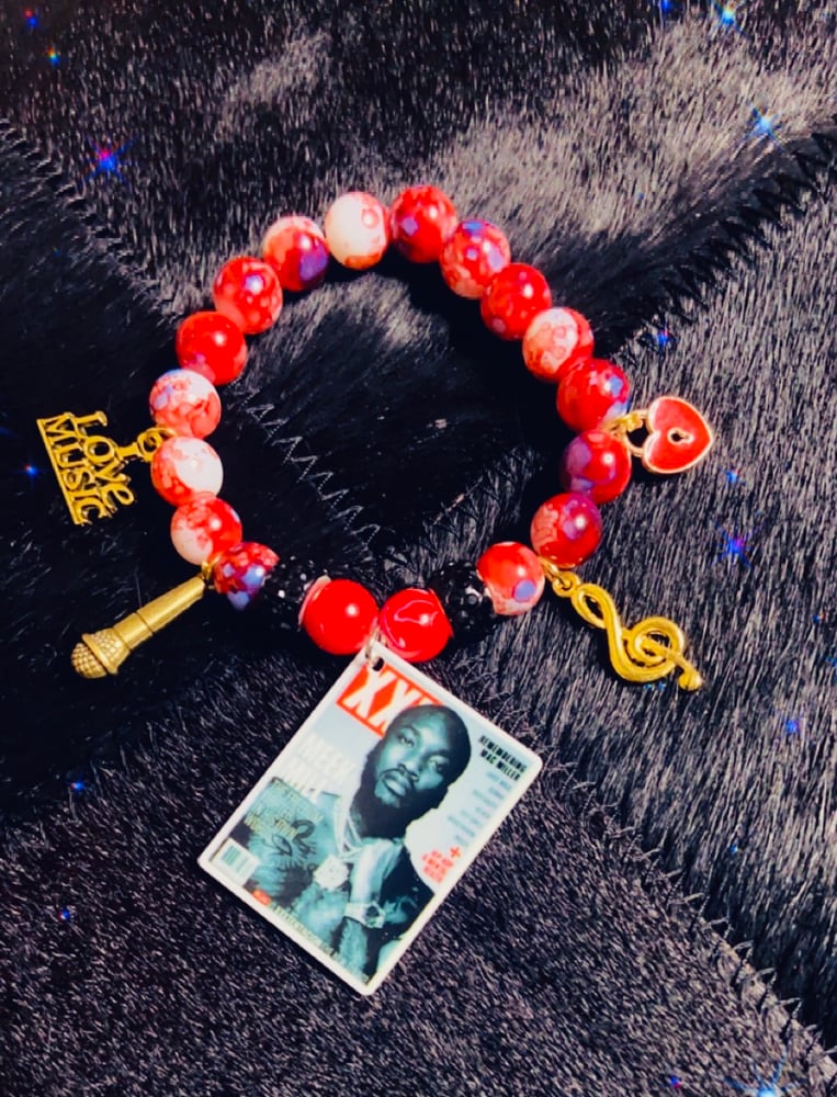 Image of Meek mill beaded charm bracelet 