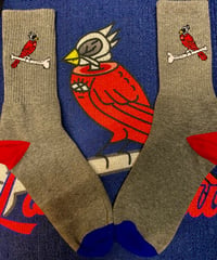 Image 2 of Love Skull Cardinal Socks 