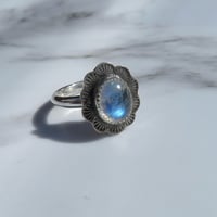 Image 3 of 'Annie' Moonstone Raindrop Ring Sterling Silver - Size S (US 9)