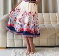 Image 3 of Holland Cream Floral Border Print Midi Dress