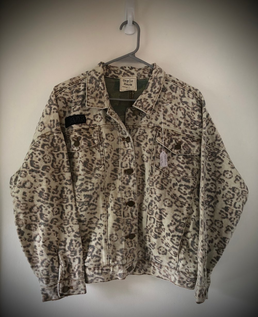 Upcycle “Misfits” cheetah print denim jacket