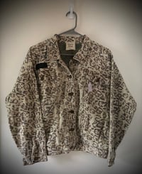 Image 2 of Upcycle “Misfits” cheetah print denim jacket