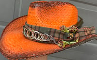 Image 2 of Orange Cowboy Hat Bandanna Chain and Flower Band