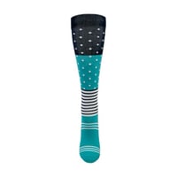 Image 2 of Teal Dots & Stripes Fashion Compression Sock 