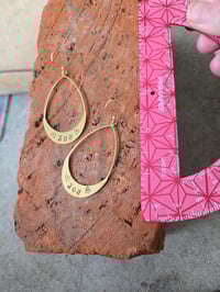 Image 2 of Phish inspired JOY brass earrings