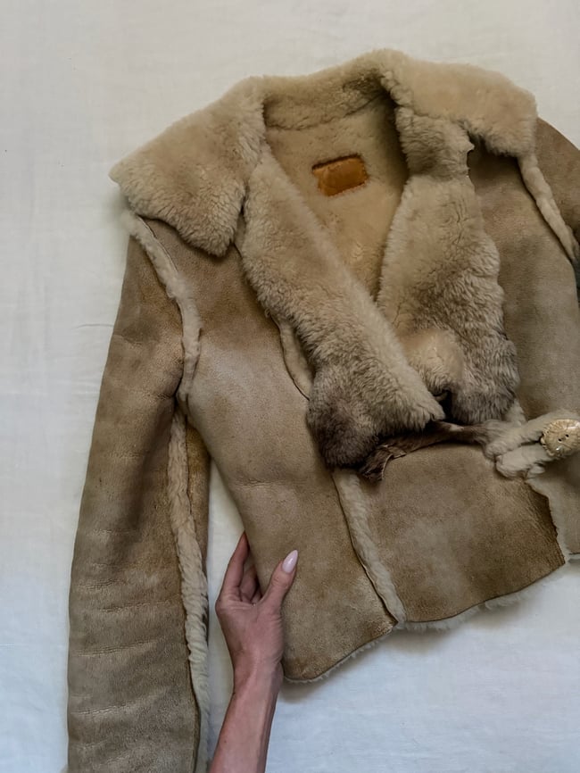 early 1970s sheepskin Mountain Rhythm designer coat jacket leather suede 