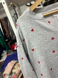 Image 2 of Gray heart crop sweatshirt 