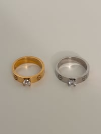 Image 4 of 5mm love ring with stone in the middle
