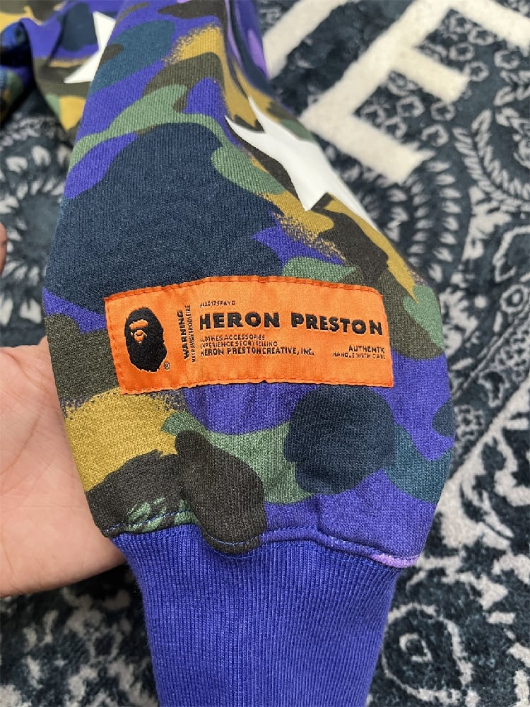 Image of BAPE x Heron Preston Mix 1st Camo Shark Relaxed Fit Full Zip Hoodie