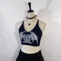 Image 2 of Hand Printed Gargoyle Halter Top