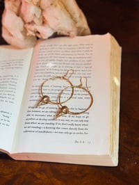 Image 2 of mini bird skull hoops 