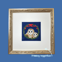 Image 2 of Barn Owls Waiting For Santa Ornament